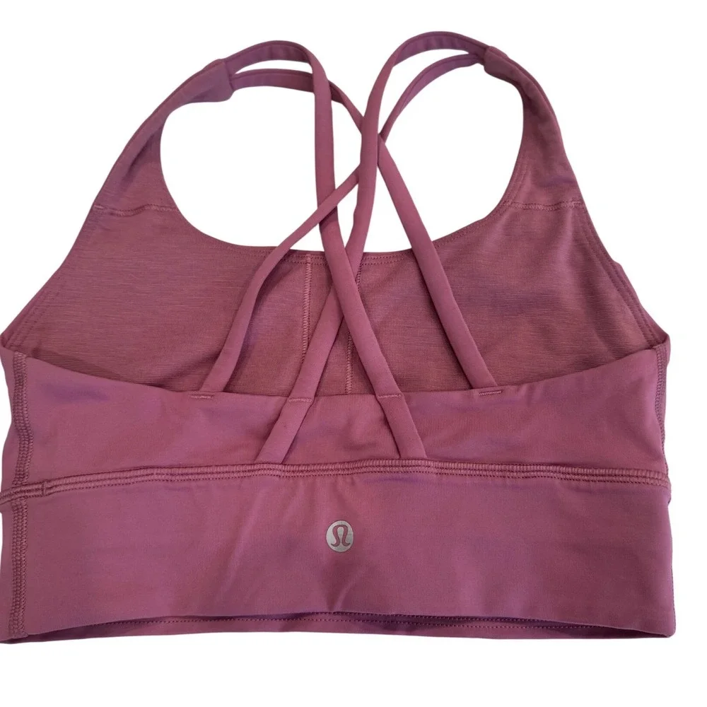 Lululemon Energy Bra First Release 4   Pink Strappy Yoga Run Rare